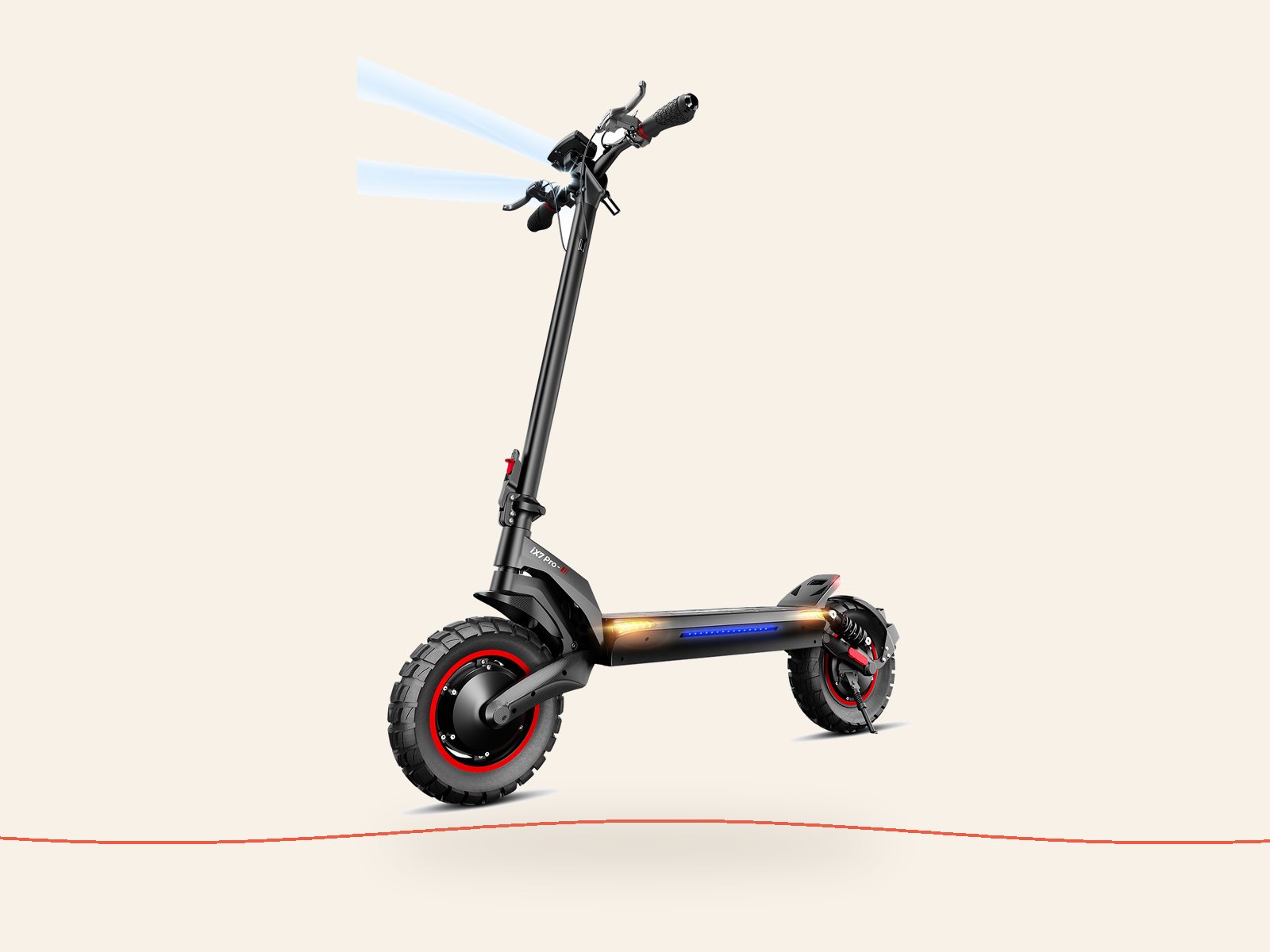 iScooter iX7 Pro dual motor off road electric scooter, side view