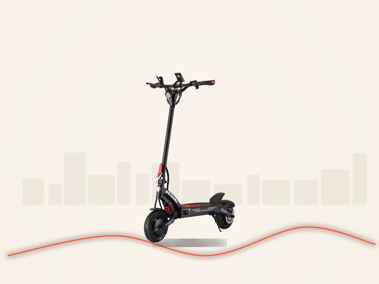 Kaabo Mantis King GT electric scooter, three-quarter view