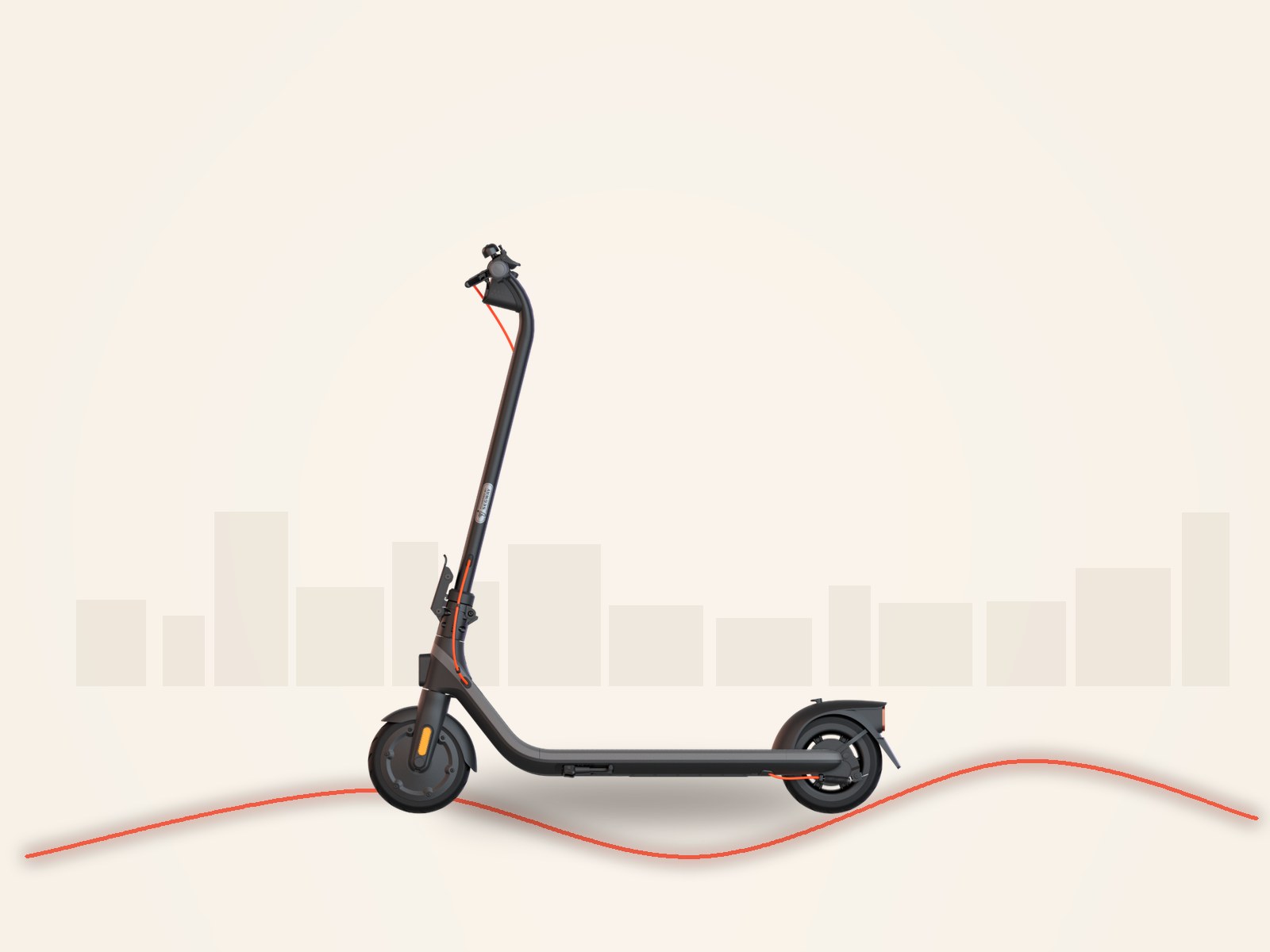 Segway Ninebot E2 Plus electric scooter, side profile