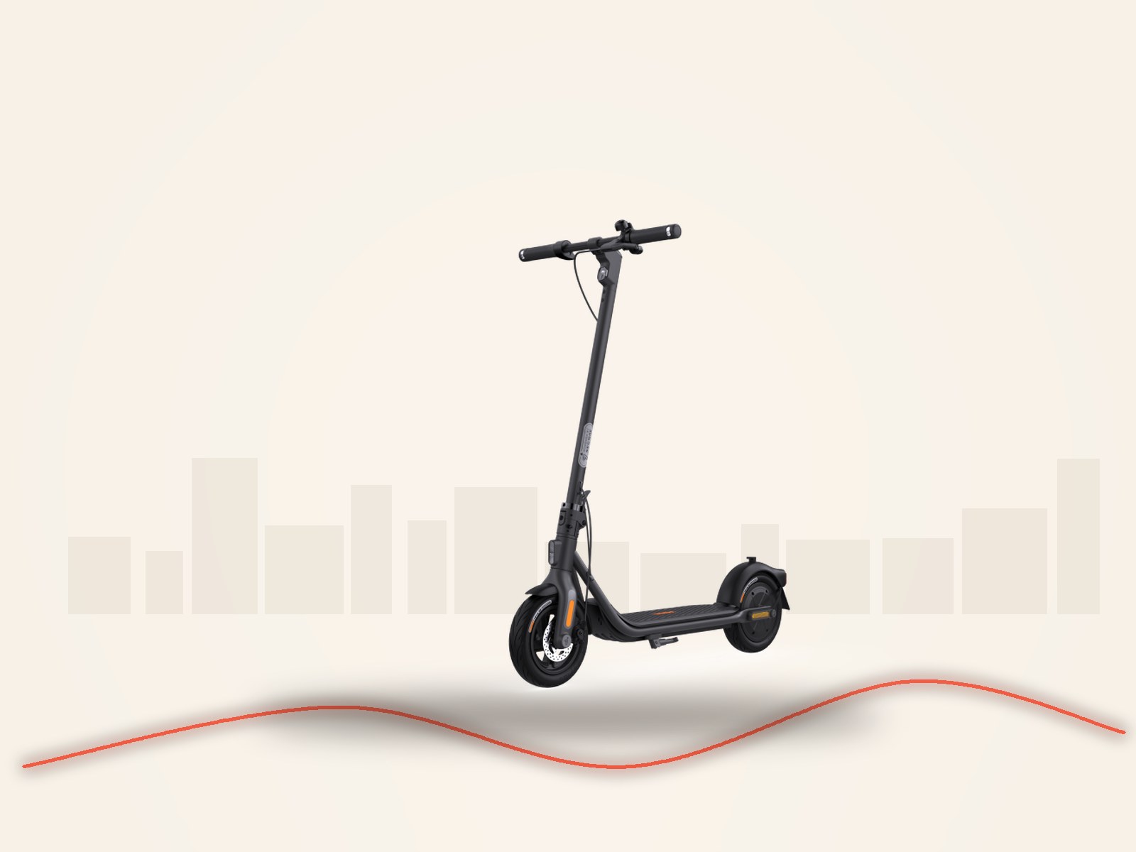 Segway Ninebot F2 electric scooter, side profile
